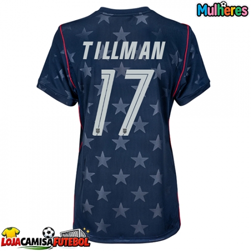 Camisa de Futebol Estados Unidos Malik Tillman #17 Equipamento Secundário Mulheres Mundo 2026 Manga Curta